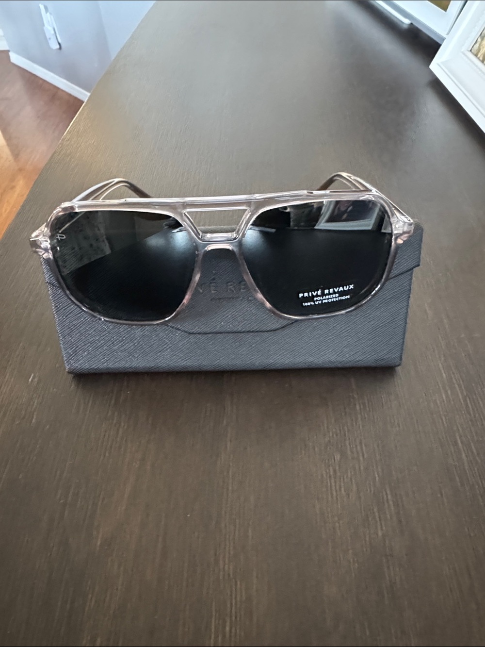 Unisex Prive’ Revaux  Smokey Frame Black Lens Aviator Sunglasses